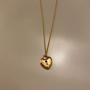 Tiffany 18K Rose Gold Mini Heart Lock Pendant Necklace